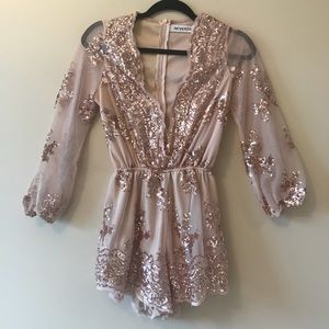 Rose gold sequin Romper